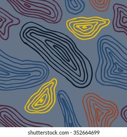 Vector abstract earth relief map seamless pattern element. Generated conceptual elevation map. Hand draw background.