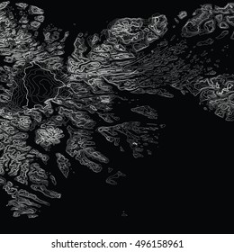 Vector abstract earth relief map. Generated conceptual elevation map. Elegant background for presentations.