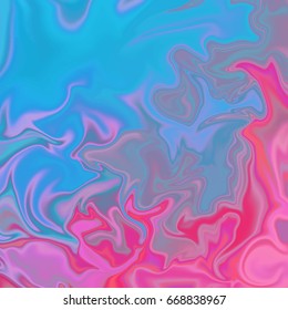 Vector abstract ebru background. marbling colorful texture in blue and pink color