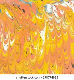 Vector abstract ebru bright color yellow and orange background