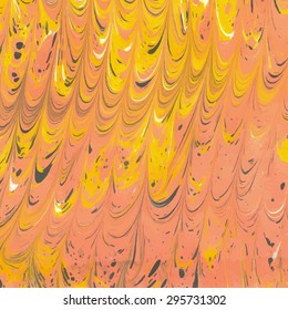 Vector abstract ebru bright color yellow and orange background