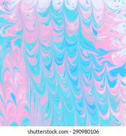 Vector abstract ebru pink and blue pastel color handmade background