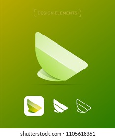 Vector abstract eco airplane wing logo template