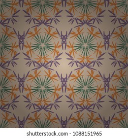 Vector abstract elegance seamless pattern with yellow, brown and neutral flowers.