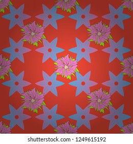Vector abstract elegance seamless pattern with pink, neutral and red flowers.