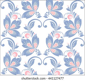 Vector Abstract elegance seamless pattern with floral background