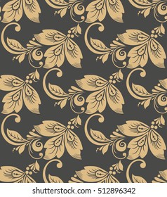 Vector Abstract elegance seamless pattern with leaf.