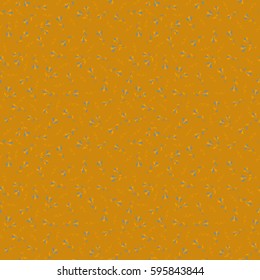 Vector abstract elegance seamless pattern with floral background in yellow colors. Hand painted little flowers.