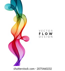 Vector abstracto, elegante y colorido líneas de onda de color flotante aisladas en fondo blanco. Elemento de diseño multicolor para invitación a boda, tarjeta de saludo