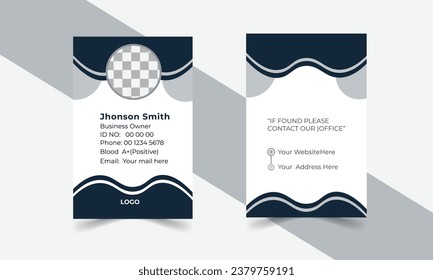 Vector Abstract Elegant  Curve Id Card Design, Professional Identity Card Template Vector for Employee and Others.