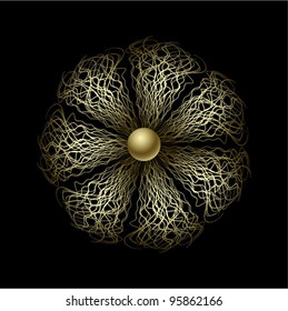  vector abstract elegant design background black, with gold, Graphic element