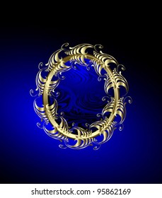 vector abstract elegant design background Dark blue and black, with gold, Vignette the vintage ancient