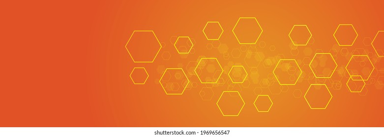 Vector abstract elegant orange presentation background. Abstract pattern hexagon texture. Vector illustration for brochure, business card, cover, poster, portfolio, flier, banner