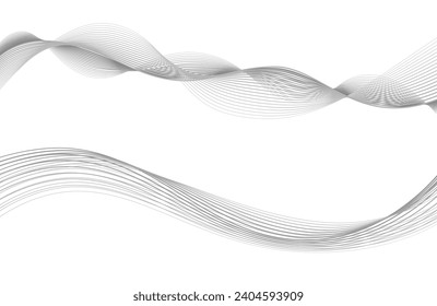 Curva de flujo de línea de fondo transparente abstracta de ondas elegantes