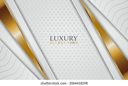 Resumen de vectores Elegante fondo blanco y dorado. Patrón blanco abstracto. Punto de textura