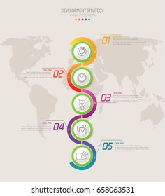 Vector abstract element for business. Strategy in stages. Steps of development, teamwork.Business concept. Graph,diagram, presentation template infographics options