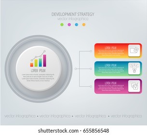 Elemento abstracto vectorial para los negocios.Estrategia en etapas.Pasos de desarrollo, trabajo en equipo.Concepto empresarial. Gráfico, diagrama, plantilla de infografía de presentación