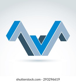 Vector abstract element created from checkmarks. Geometric symbol isolated on white background, corporate attribute.