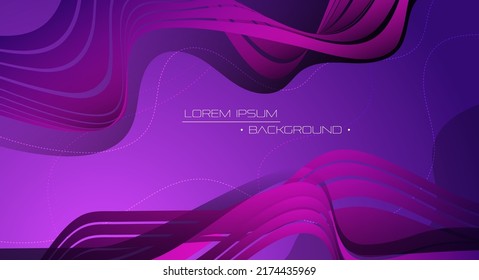 Vector abstract element of geometric shape, wave line pattern, dynamic fluid or liquid shape on gradient color background. Illustration modern graphic design. Layout for poster, banner, wallpaper