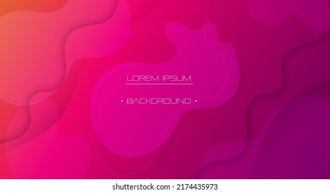 Vector abstract element of geometric shape, wave line, dynamic fluid or liquid shape on gradient color background. Illustration minimal graphic design. Layout poster for digital futuristic concept