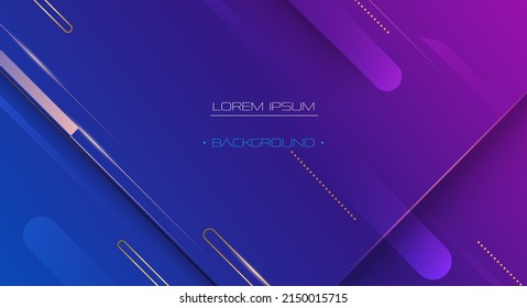 Vector abstract element of graphic design. Minimal geometric shape, light gold line pattern, gradient color background. Digital futuristic concept. Layout for dynamic poster template, flyer, wallpaper