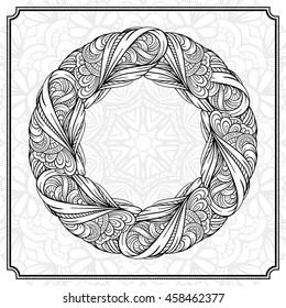 Vector abstract elements black and white frame. 
