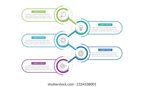 Vector abstract elements of graph infographic template with label, integrated circles. business concept with 5 options.