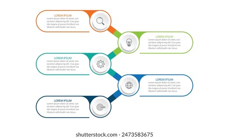 Vector abstract elements of graph infographic template with label, integrated circles. business concept with 5 options.