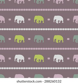 Vector abstract elephant seamless pattern 