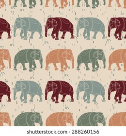 Vector abstract elephant seamless pattern 