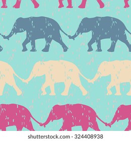 Vector abstract elephant seamless pattern