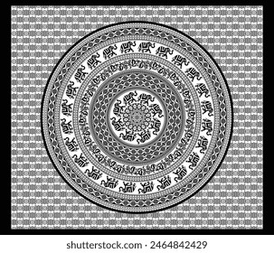 vector abstract elephant tapestry design. 