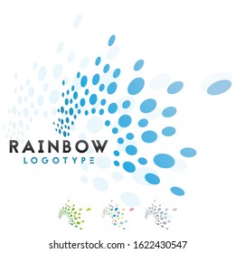 Vector Abstract Elliptical Rainbow, Dots, Logo. Professional Business Branding, Corporate Icon, Graphics.