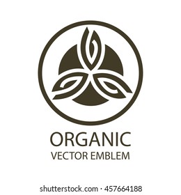 Vector abstract emblem, flower symbol,