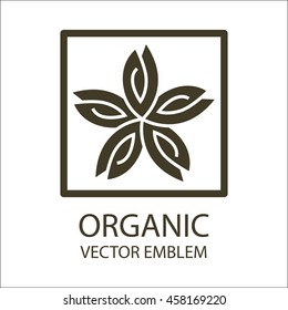 Vector abstract emblem, flower symbol