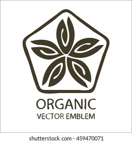 Vector abstract emblem, flower symbol