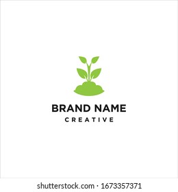 Vector abstract emblem - outline monogram - tree symbol - concept for organic shop - logo design template