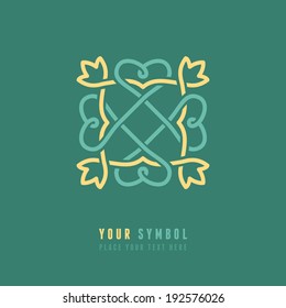 Vector abstract emblem - outline monogram