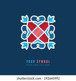 Vector abstract emblem - outline monogram