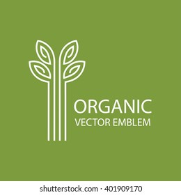 Vector abstract emblem, tree symbol