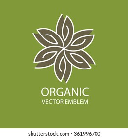 Vector abstract emblem,concept for organic shop or yoga studio, logo design template, organic food,arming, green, vegan food concept,organic logo,Eco emblem,Eco logo,bio logo,organic logo,Eco bio logo