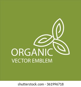 Vector abstract emblem,concept for organic shop or yoga studio, logo design template, organic food,arming, green, vegan food concept,organic logo,Eco emblem,Eco logo,bio logo,organic logo,Eco bio logo