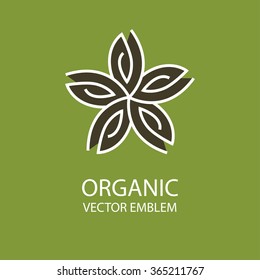 Vector abstract emblem,concept for organic shop or yoga studio, logo design template, organic food,arming, green, vegan food concept,organic logo,Eco emblem,Eco logo,bio logo,organic logo,Eco bio logo