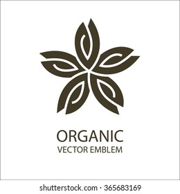 Vector abstract emblem,concept for organic shop or yoga studio, logo design template, organic food,arming, green, vegan food concept,organic logo,Eco emblem,Eco logo,bio logo,organic logo,Eco bio logo