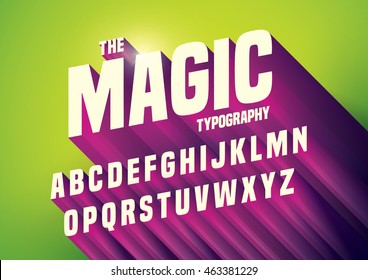 Vector of abstract embossed font and alphabet