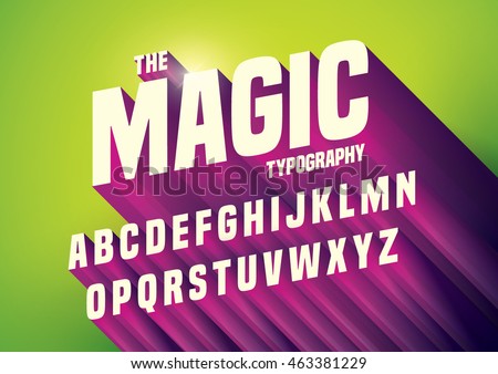 Vector of abstract embossed font and alphabet