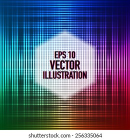 Vector abstract equalizer, palette colorful with hexagon for you party flyer