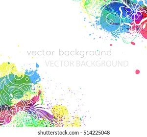 Vector abstract ethnic background with henna patterns. Stock mehndi illustration for design