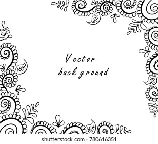Vector abstract ethnic background with henna patterns. Stock mehndi illustration for design