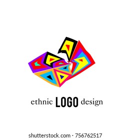 Vector Abstract Ethnic Colorful Logo 
